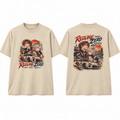 Redline Zero Racing Anime Graphic T-Shirt - front and back product mockup