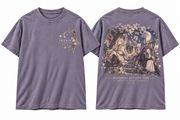Frieren Anime Memories of Time Graphic T-Shirt in Washed Lavender - front and back garment view