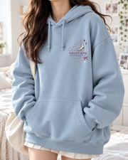Ice Dance Figure Skating Anime Graphic Hoodie Ice Blue - front print view