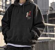 Final Move Dark Chess Anime Graphic Hoodie Charcoal - front print view
