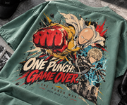 One Punch Man Game Over Anime Graphic T-Shirt - close-up graphic detail