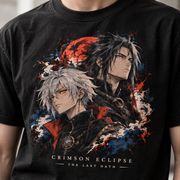 Flamebound Anime Warriors Graphic T-Shirt - close-up print detail
