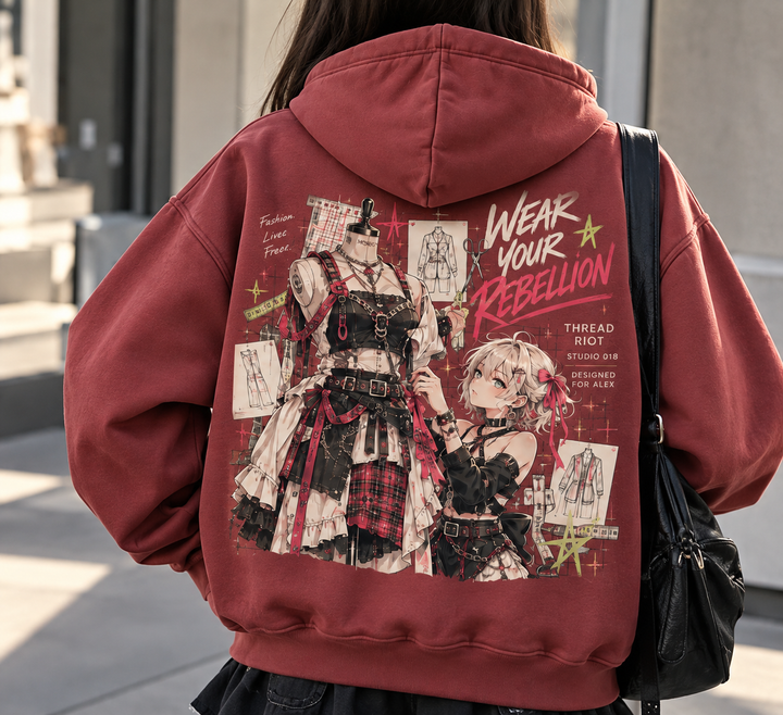 Gothic Punk Anime Fashion Graphic Hoodie
