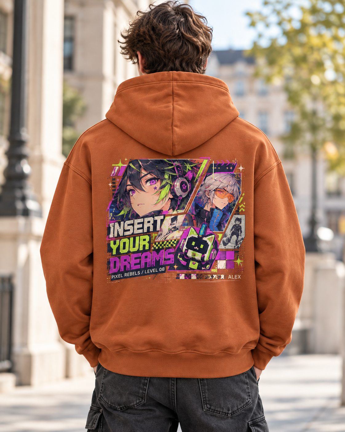 Insert Your Dreams Cyberpunk Gaming Anime Hoodie