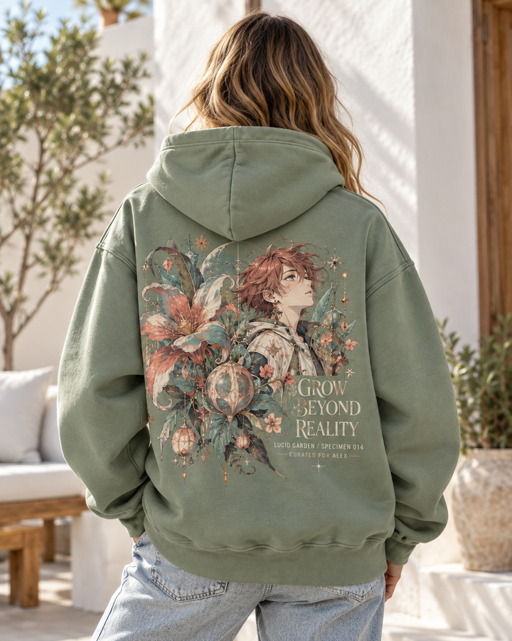 Grow Beyond Reality Botanical Anime Hoodie