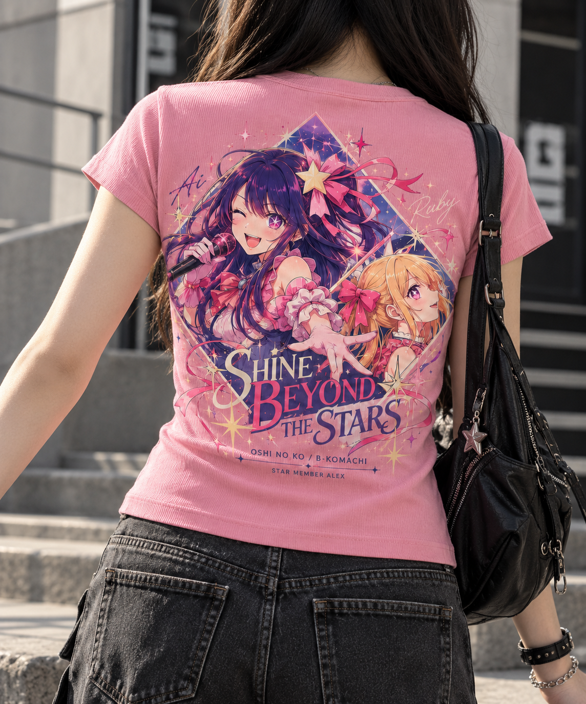 Oshi No Ko Shine Beyond Stars Womens Baby Tee