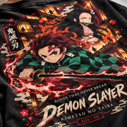 Demon Slayer Kimetsu no Yaiba Anime Graphic T-Shirt - close-up graphic detail