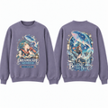 Beyond the Blue Anime Ocean Youth Sweatshirt Lavender - front and back hoodie or garment mockup