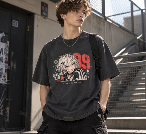 No Rules Just Motion Skate Anime Graphic T-Shirt - front print on model