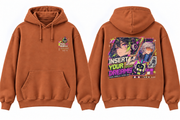Insert Your Dreams Cyberpunk Gaming Anime Hoodie Burnt Orange - front and back hoodie or garment mockup