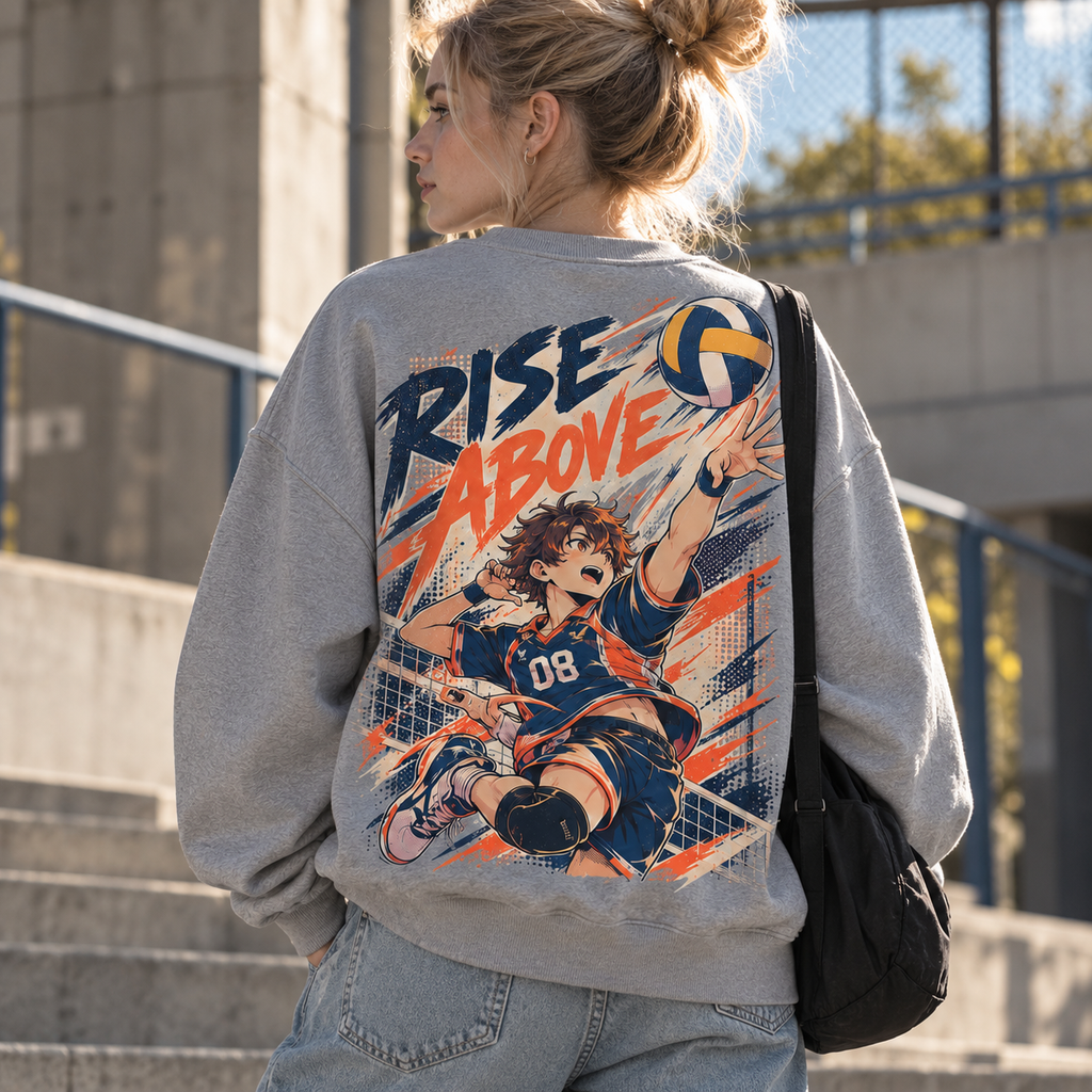 Skybreak Volleyball Anime Youth Sweatshirt - back print on model