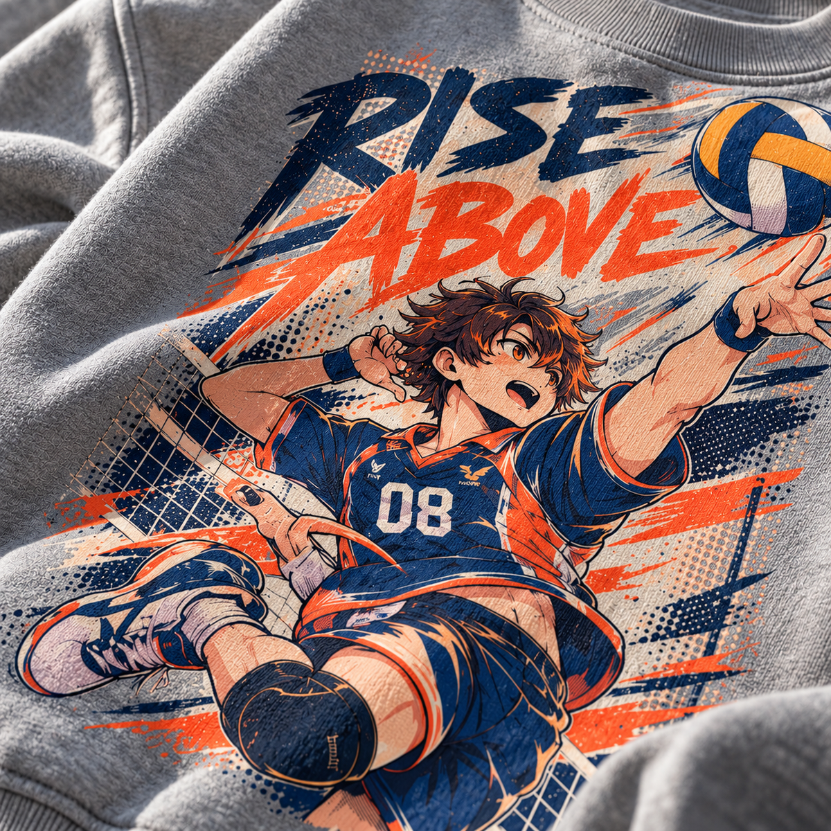 Skybreak Volleyball Anime Youth Sweatshirt - close-up print detail