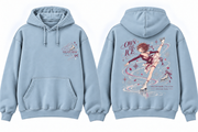 Ice Dance Figure Skating Anime Graphic Hoodie Ice Blue - front and back hoodie or garment mockup