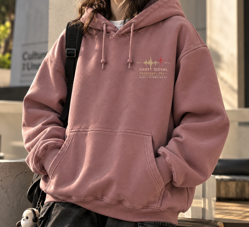 After Hours Dark Anime Music Graphic Hoodie Dusty Mauve - front print view